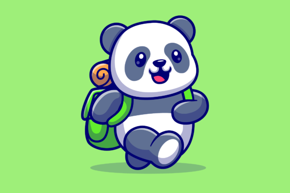 Download Cute Panda Traveling with Backpack - Traveling Collection