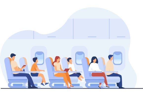 Download Passengers Traveling by Plane Isolated F - Premium Bundle