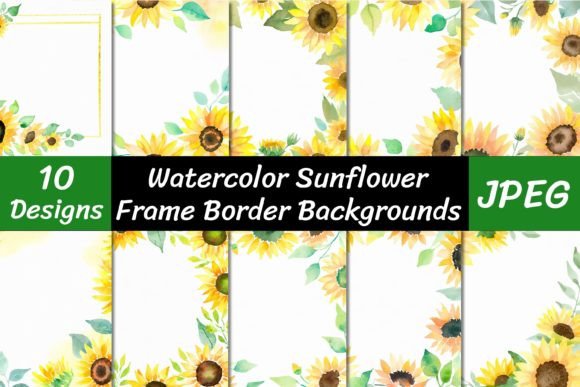 Download Watercolor Sunflower Frame Backgrounds - Flower frame Collection