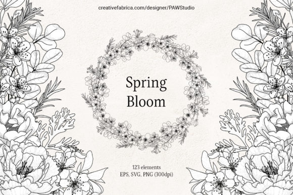 Download Floral LineArt Flower Frame Monogram - Flower frame Collection