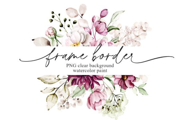 Download Watercolor Flower Frame Border, Peonies. - Flower frame Collection