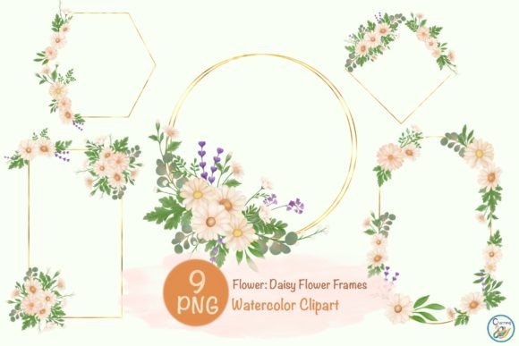 Download Watercolor Elements | Daisy Flower Frame - Flower frame Collection