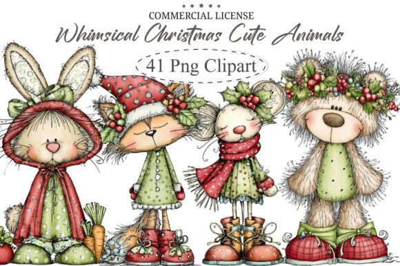 Download Whimsical Christmas Woodland Cute Animal - Premium Bundle