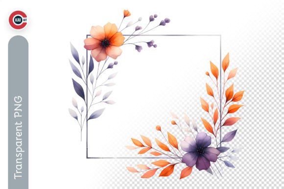 Download Elegant Watercolor Flower Frame PNG - Premium Resources