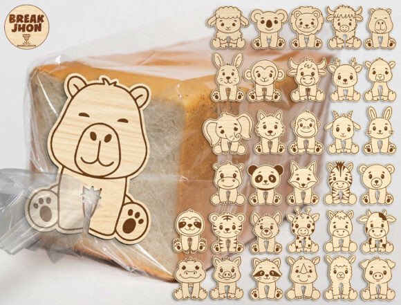 Download Cute Animal Bread Clip SVG Bundle - Cute animal Collection